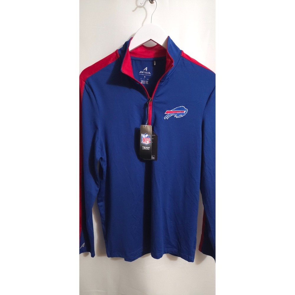NFL Buffalo Bills Antigua Quarter-Zip Pullover Top, Mens Small, NWT - Picture 2 of 13